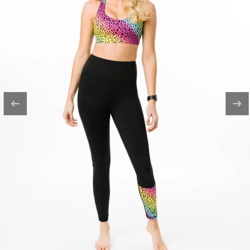 Zyia Rainbow Leopard LNT leggings size 16/18